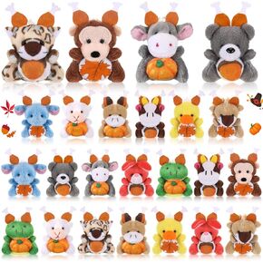 24 Pcs Mini Christmas Stuffed Animal Plush Keychain Decorations Xmas Small Plush Animal Toys with Santa Hat Christmas Tree Plush Ornaments for Award Party Favors Gifts Decor in Saudi Arabia
