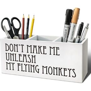 Funny Black Cat Pen Pencil Holder, Black Cat Mom Lovers Gifts for Women Wood Desk Organizer and Accessories, It's Fine Everything Is Fine Funny Makeup Brush Holder Organizer for Bathroom Vanity in Saudi Arabia