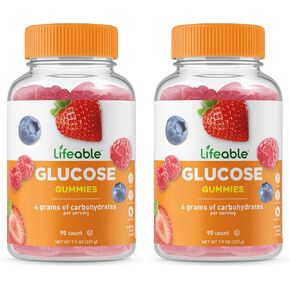 Lifeable Glucose Gummies - Great Tasting Natural Flavor Gummy - Gluten Free GMO-Free Chewable - for Adults and Kids - 90 Gummies in Kuwait