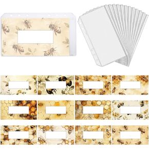 CRASPIRE 12 Styles A6 Binder Cash Envelope for Budgeting PVC with Label Mushroom Expense Money Trackers Saving Inserts 6-Ring Budget Divided Envelopes Stuffing Bag Pocket Sleeves for Financial Planner in Saudi Arabia