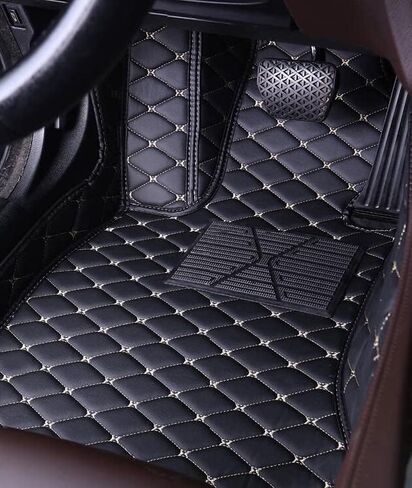 Car Floor mat for Mercedes Benz A B C CLA CLS CLK GLE GLS GLA GLK GL ML G S GLC SL CL SLC R SLK Custom Waterproof Car Liner Carpets Cargo (Embroidery Custom Word, Black with Beige 2) in Saudi Arabia