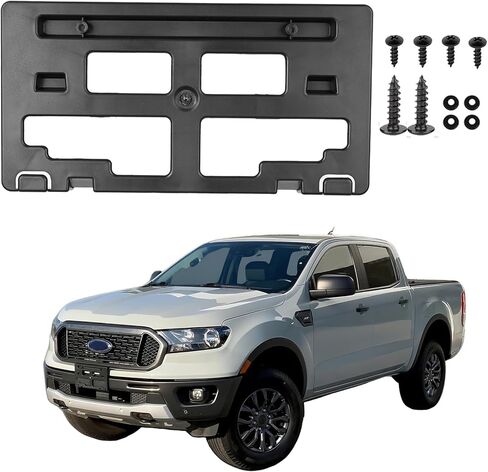 Front License Plate Bracket Frame Holder with Bolts Compatible with Ford Ranger 2019 2020 2021 2022 2023 KB3Z-17A385-A FO1068176 in Saudi Arabia