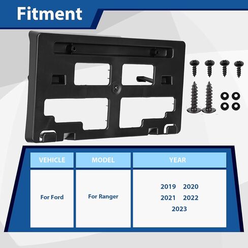 Front License Plate Bracket Frame Holder with Bolts Compatible with Ford Ranger 2019 2020 2021 2022 2023 KB3Z-17A385-A FO1068176 in Saudi Arabia