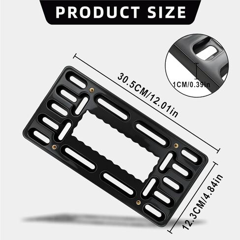 Front License Plate Bracket, No Drill Front Bumper Bracket Include All Hardware, Universal Car Frame Mount, Durable License Plate Holders for Truck Car SUVs Bumper Grille, Black in Saudi Arabia