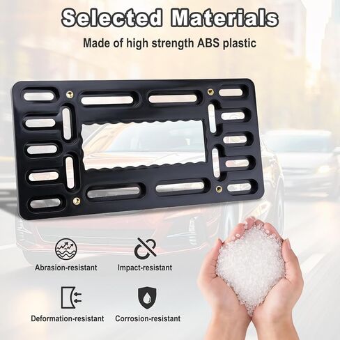 Front License Plate Bracket, No Drill Front Bumper Bracket Include All Hardware, Universal Car Frame Mount, Durable License Plate Holders for Truck Car SUVs Bumper Grille, Black in Saudi Arabia