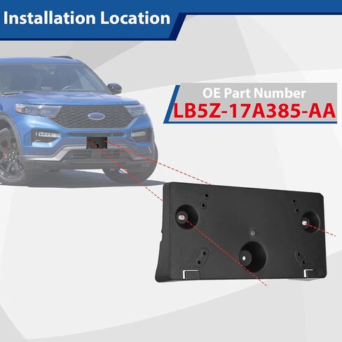 حامل إطار لوحة الترخيص الأمامي مع مسامير متوافقة مع Ford Ranger 2019 2020 2021 2022 2023 KB3Z-17A385-A FO1068176 in Kuwait