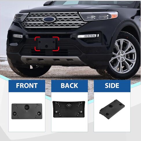 حامل إطار لوحة الترخيص الأمامي مع مسامير متوافقة مع Ford Ranger 2019 2020 2021 2022 2023 KB3Z-17A385-A FO1068176 in Kuwait
