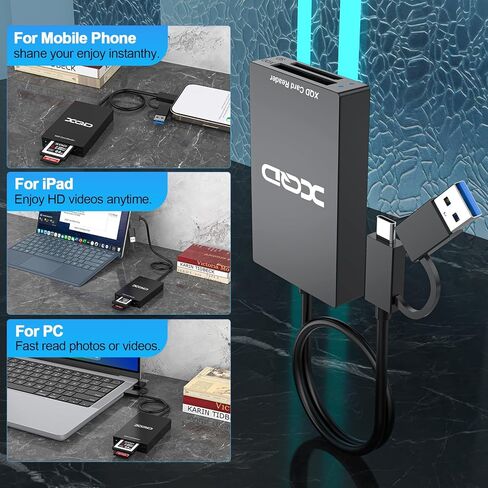 8-in-1 Lightning/USB C SD Memory Card Reader for iPhone/Mac/iPad,Dual Connector SD/TF+USB OTG Port*2+Type C Audio Headphone Adapter+60W Lightning Charge for iPhone 16/15/14,Samsung,Laptop-Plug & Play in Saudi Arabia