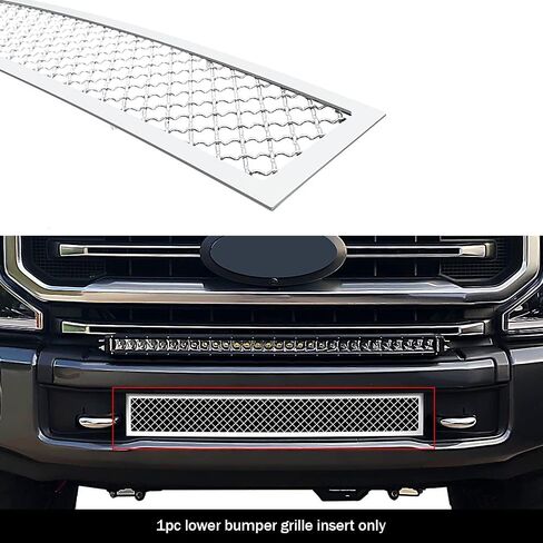 APS متوافق مع Ford F-250 F-350 F-450 2020-2022 المصد السفلي من الفولاذ المقاوم للصدأ شبكة سوداء شبكية أمامية F75066K in Saudi Arabia