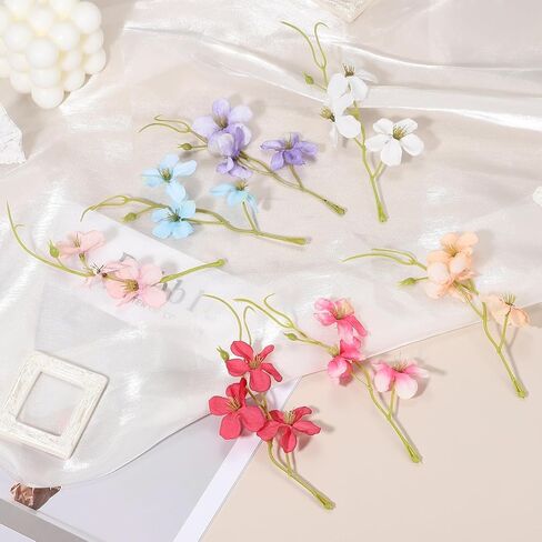 uxcell 24Pcs Floating Flowers for Centerpieces, Purple White Pea Flower Silk Faux Flower Heads for Floating Candles Vases Filler Party Home Table Wedding Centerpieces Decoration in Saudi Arabia