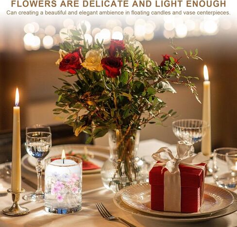 uxcell 24Pcs Floating Flowers for Centerpieces, Purple White Pea Flower Silk Faux Flower Heads for Floating Candles Vases Filler Party Home Table Wedding Centerpieces Decoration in Saudi Arabia
