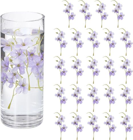 uxcell 24Pcs Floating Flowers for Centerpieces, Purple White Pea Flower Silk Faux Flower Heads for Floating Candles Vases Filler Party Home Table Wedding Centerpieces Decoration in Saudi Arabia