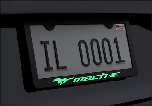 إطار لوحة ترخيص متوهج لجهاز Mach-E مصنوع من الفولاذ المقاوم للصدأ الفاخر باللون الأسود in Kuwait