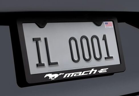 إطار لوحة ترخيص متوهج لجهاز Mach-E مصنوع من الفولاذ المقاوم للصدأ الفاخر باللون الأسود in Kuwait