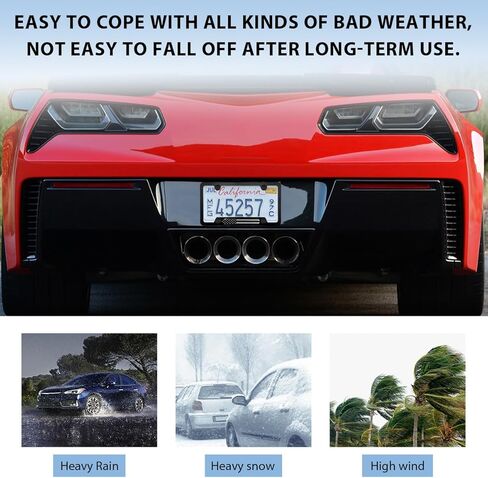 قطعتان من إطارات لوحة ترخيص السيارة، أغطية لوحة ترخيص وطنية من سبائك الألومنيوم بالعلم الأمريكي، حامل لوحة ترخيص عالمي مقاوم للصدأ بعلم الولايات المتحدة لعلامات السيارة الأمامية والخلفية (أسود) in Kuwait