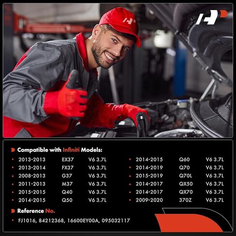 مجموعة A-Premium مكونة من 6 حاقن وقود متوافق مع إنفينيتي QX50 2014-2017، G37 2008-2013، M37 2011-2013، QX70 2014-2017، Q70 2014-2019، Q70L، FX37، EX37، 2013، Q40، Q50، Q60، ونيسان 370Z، 3.7 لتر، غاز in Saudi Arabia