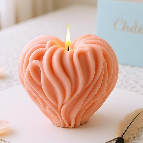Heart Candle Molds Love Heart Silicone Candle Mold Valentine's Day Resin Casting Mold for Candle Home Decorate Mold Candle Making Aromatherapy Gypsum Candles Clay Craft in Saudi Arabia