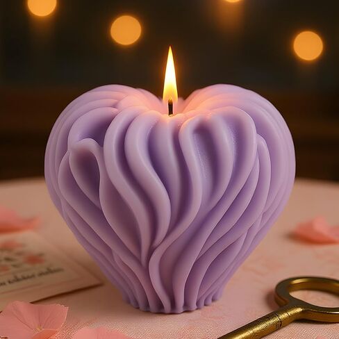 Heart Candle Molds Love Heart Silicone Candle Mold Valentine's Day Resin Casting Mold for Candle Home Decorate Mold Candle Making Aromatherapy Gypsum Candles Clay Craft in Saudi Arabia