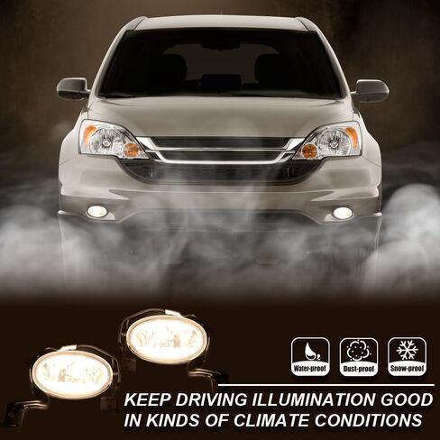 PIT66 Front Bumper Fog Lights Compatible with Honda CRV 2010-2011 Driver & Passenger Side HO2593126, HO2592126 Clear in Saudi Arabia