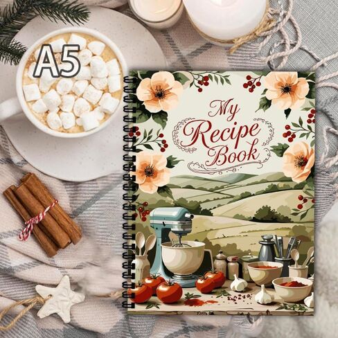 Recipe Notebook 5.8x 8.2 inch Spiral Recipe Book to Write in Your Own Recipes A5 Cook Books Blank Suitable for Personal Recipes and Meal Planning, Gift for Food Enthusiasts(100pages) ﻿ (G) in Saudi Arabia