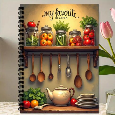Recipe Notebook 5.8x 8.2 inch Spiral Recipe Book to Write in Your Own Recipes A5 Cook Books Blank Suitable for Personal Recipes and Meal Planning, Gift for Food Enthusiasts(100pages) ﻿ (G) in Saudi Arabia