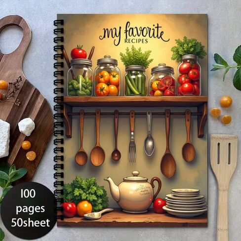 Recipe Notebook 5.8x 8.2 inch Spiral Recipe Book to Write in Your Own Recipes A5 Cook Books Blank Suitable for Personal Recipes and Meal Planning, Gift for Food Enthusiasts(100pages) ﻿ (G) in Saudi Arabia