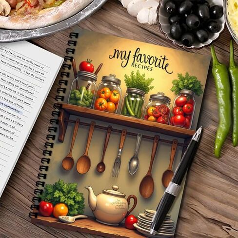 Recipe Notebook 5.8x 8.2 inch Spiral Recipe Book to Write in Your Own Recipes A5 Cook Books Blank Suitable for Personal Recipes and Meal Planning, Gift for Food Enthusiasts(100pages) ﻿ (G) in Saudi Arabia