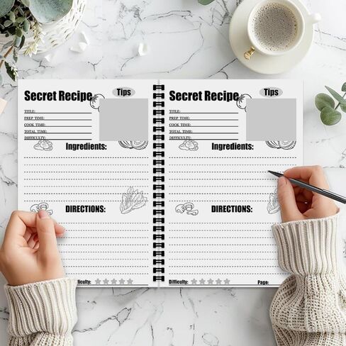 Recipe Notebook 5.8x 8.2 inch Spiral Recipe Book to Write in Your Own Recipes A5 Cook Books Blank Suitable for Personal Recipes and Meal Planning, Gift for Food Enthusiasts(100pages) ﻿ (G) in Saudi Arabia