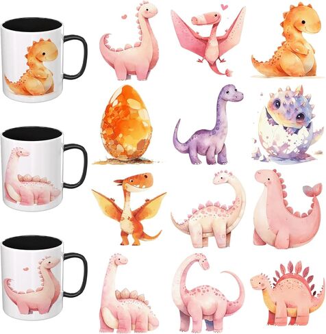 Cute Animals UV DTF Stickers - 12 Sheets Cute Cows UV DTF Cup Wrap for Mugs Glass Coffee, DIY Decals for Tumblers, Waterproof Rub on Transfers for Crafts in Saudi Arabia
