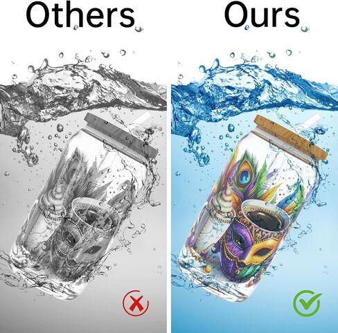 UV DTF Cup Wrap for 16oz Glass, 8 Sheets Mardi Gras Exuberant Transfer Stickers, Rub on Transfers for Crafts Cup Tumbler DIY Crafts in Saudi Arabia