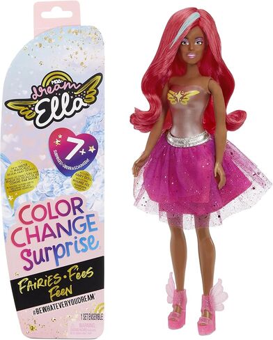 MGA Entertainment Dream Ella Color Change Surprise Fairies، دمية ياسمين الوردية الأنيقة مع أكثر من 7 مفاجآت بما في ذلك الزي، هدية تظاهر للعب في القلعة للأطفال، ألعاب للبنات والأولاد من عمر 3 4 5 سنوات فما فوق in Saudi Arabia