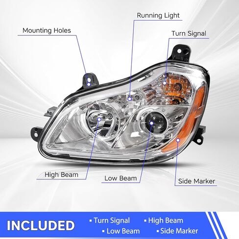 Yingtour Headlight Assembly Compatible with Kenworth T680 2013 2014 2015 2016 2017 2018 2019 2020 2021 Halogen Headlights Headlamps W/Bulbs (Left) in Saudi Arabia