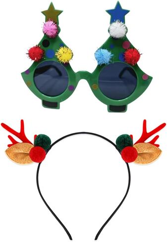 Kids Christmas Tree Dress Costume for Girls Xmas Outfit with headband Glasses in Saudi Arabia