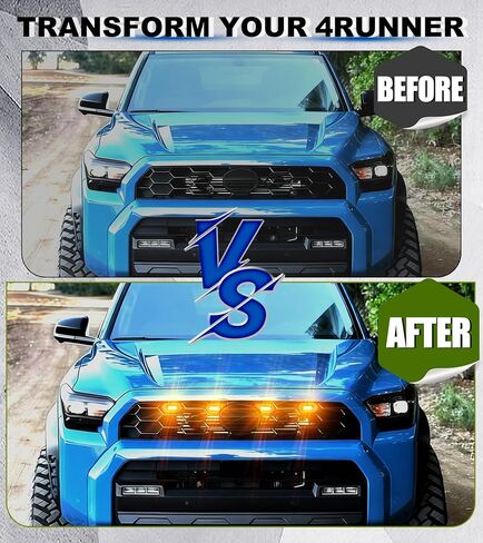 LED Grill Lights for 2025 2026 Toyota 4Runner Raptor Lights Front Grille Light Bar Head Lamp 4 Runner Accessories 6th Gen (Amber, TRD Sport & Off Road Only) in Saudi Arabia