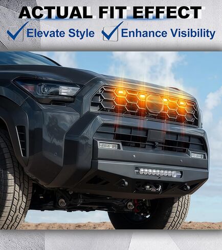 LED Grill Lights for 2025 2026 Toyota 4Runner Raptor Lights Front Grille Light Bar Head Lamp 4 Runner Accessories 6th Gen (Amber, TRD Sport & Off Road Only) in Saudi Arabia