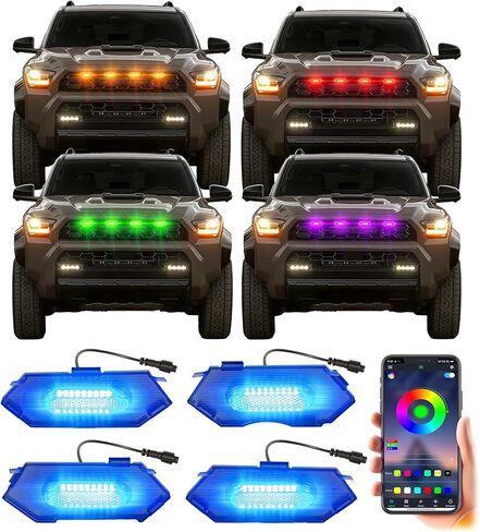 LED Grill Lights for 2025 2026 Toyota 4Runner Raptor Lights Front Grille Light Bar Head Lamp 4 Runner Accessories 6th Gen (Amber, TRD Sport & Off Road Only) in Saudi Arabia