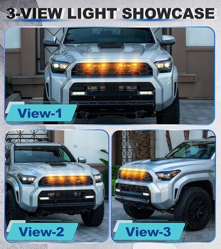 LED Grill Lights for 2025 2026 Toyota 4Runner Raptor Lights Front Grille Light Bar Head Lamp 4 Runner Accessories 6th Gen (Amber, TRD Sport & Off Road Only) in Saudi Arabia