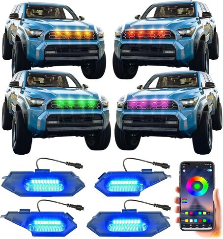 LED Grill Lights for 2025 2026 Toyota 4Runner Raptor Lights Front Grille Light Bar Head Lamp 4 Runner Accessories 6th Gen (Amber, TRD Sport & Off Road Only) in Saudi Arabia