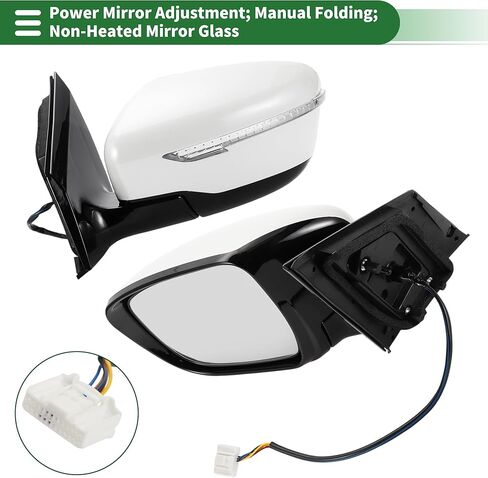 Motoforti Left Driver Side Door Mirror Replacement Side View Mirror Assembly for Nissan Murano 2015-2020 White Power Mirror Adjustment Manual Folding in Saudi Arabia