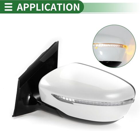 Motoforti Left Driver Side Door Mirror Replacement Side View Mirror Assembly for Nissan Murano 2015-2020 White Power Mirror Adjustment Manual Folding in Saudi Arabia