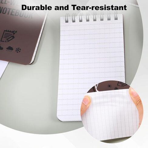 4 عبوات من دفاتر الملاحظات المقاومة للماء، دفتر ملاحظات بحجم 3 × 5 جيوب، مفكرة الشرطة، دفتر ملاحظات بحجم الجيب لجميع الأحوال الجوية للأماكن الخارجية والمدرسة والمكتب، يمكن حملها في جميع الأنحاء، مقاومة للتمزق والرطوبة (أخضر) in Kuwait