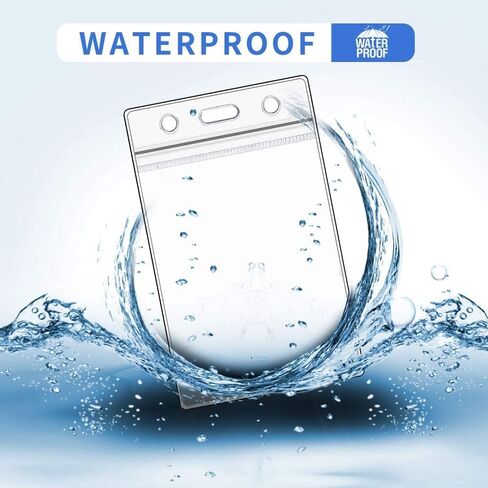10pcs ID Card Holder: Clear Plastic Vertical Badge Holders - Resealable, Waterproof for Credit/VIP/SD/Bus Cards in Saudi Arabia