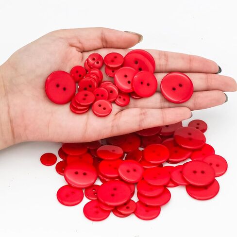 80pcs red Sewing Buttons, 3/4-inch 2 Hole Buttons for Clothes, Craft, Sewing & DIY in Saudi Arabia