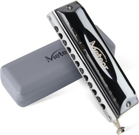 هارمونيكا لونية من CONJURER مع صمام 12 فتحة هارمونيكا C مفتاح للمبتدئين المحترفين والأطفال البالغين مع حافظة، 1248-مفتاح أورورا C in Kuwait