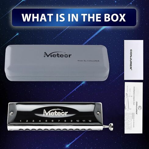 هارمونيكا لونية من CONJURER مع صمام 12 فتحة هارمونيكا C مفتاح للمبتدئين المحترفين والأطفال البالغين مع حافظة، 1248-مفتاح أورورا C in Kuwait