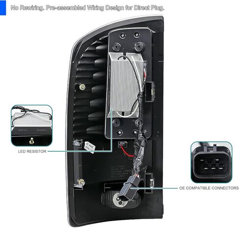 مصابيح خلفية LED من الكروم SPEC-D متوافقة مع 2002-2006 دودج رام 1500/2500/3500، مجموعة زوج يسار + يمين in Saudi Arabia