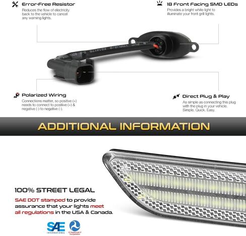 VIPMOTOZ [العنبر LED والعدسة المدخنة] لشاحنة Ford F150 SVT Raptor Pickup 2010-2014 LED شريط أمامي للشبكة الأمامية بديل لمصباح الجري DRL، 3 قطع in Saudi Arabia