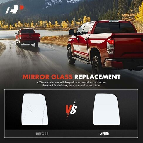 A-Premium Right Passenger Side Upper Non-Heated Mirror Glass with Backing Plate - Compatible with Ford Transit-150, Transit-250, Transit-350, Transit-350 HD, 2015-2020 - Towing Mirror Convex in Saudi Arabia