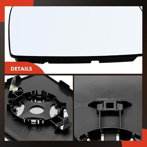 A-Premium Right Passenger Side Upper Non-Heated Mirror Glass with Backing Plate - Compatible with Ford Transit-150, Transit-250, Transit-350, Transit-350 HD, 2015-2020 - Towing Mirror Convex in Saudi Arabia