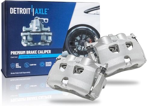 محور ديترويت - مجموعة الفرامل الأمامية لـ 2010-2011 Ford F-150، 2010-2021 Expedition Lincoln Navigator دوارات الفرامل المحفورة والمشقوقة، مساميك الفرامل مع أقواس استبدال وسادات الفرامل السيراميكية in Saudi Arabia